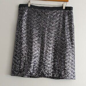 J. Crew Silver Sequin Metallic Skirt Size 14